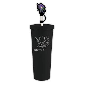 EVA-不鏽鋼隨行杯750ml+吸管套-初號機