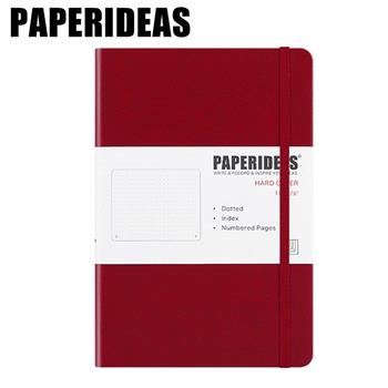 PAPERIDEAS  A5子彈筆記本 頁碼硬面綁帶筆記本_酒紅