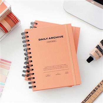 ICONIC 線圈每日計畫本 Daily archiving book 03 Peach coral