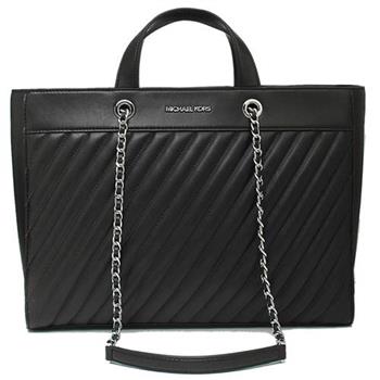 MICHAEL KORS 絎縫皮革托特包－黑色
