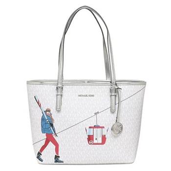 MICHAEL KORS 防刮PVC皮革托特包－銀白