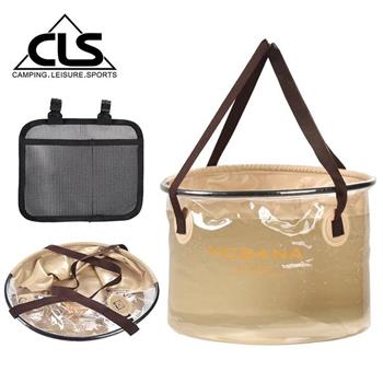 【韓國CLS】NOBANA 30L 加厚摺疊透視水桶 加贈掛袋 /冰桶/露營/釣魚/水袋（兩色任選）