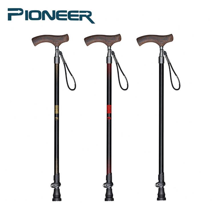 【開拓者 Pioneer】7075鋁合金 原木彎把登山杖 行走杖 登山助力杖（三色任選）