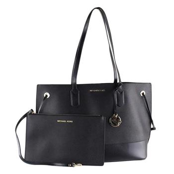 MICHAEL KORS 防刮皮革素面托特包－黑