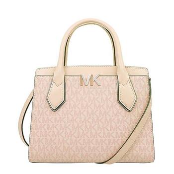 MICHAEL KORS 滿版LOGO皮革兩用包－粉