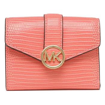 MICHAEL KORS 質感皮革短夾－葡萄袖色