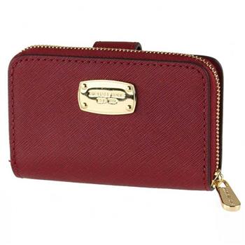 MICHAEL KORS 飾牌LOGO皮革零錢包－紅