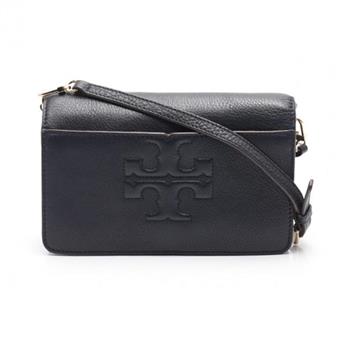 TORY BURCH 荔枝紋皮革斜背包－黑