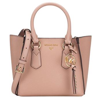 MICHAEL KORS 滿版LOGO皮革兩用包－乾燥玫瑰粉