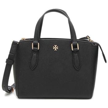 Tory Burch 雙T－LOGO素面皮革兩用包－黑