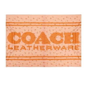 COACH 字母LOGO印花圍巾－桔色