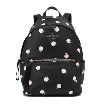 kate spade 蘋果印花尼龍後背包－黑