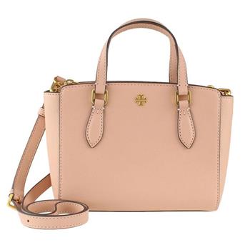 TORY BURCH 雙T－LOGO防刮皮革托特包－粉紅