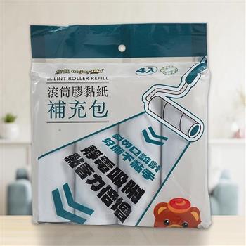 熊圓滾筒膠黏紙補充包－60周－4入x12包