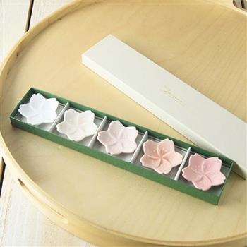 【日本深山miyama】美濃燒 漸層5色櫻花筷架5入組禮盒 置筷架 日本餐具