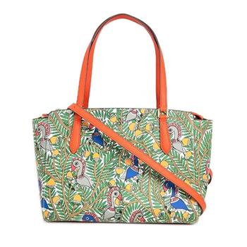 TORY BURCH 印花皮革托特包－叢林鳥
