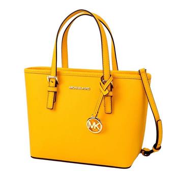 MICHAEL KORS 防刮皮革托特斜背手提兩用包－黃