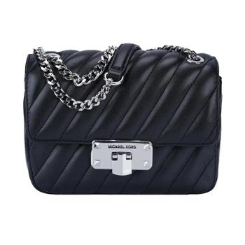 MICHAEL KORS 绗縫皮革造型鏈帶兩用包－黑