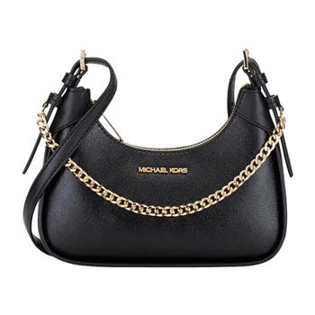 MICHAEL KORS 素面防刮皮革金鏈兩用包－黑