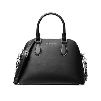 MICHAEL KORS 素面皮革貝殼兩用包－黑色