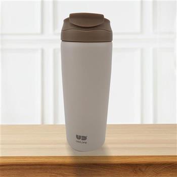 樂司/雙飲口304不鏽鋼陶瓷保溫杯-600ml-奶茶棕-2入