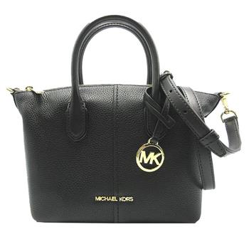 MICHAEL KORS 素面皮革肩背斜背兩用包－黑
