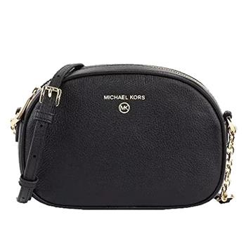 MICHAEL KORS 荔枝紋皮革斜背包－黑