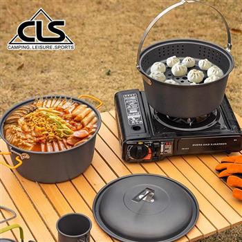 【韓國CLS】戶外露營多功能鍋 贈蒸格/烤肉/野餐/野炊/露營/登山(兩款任選)