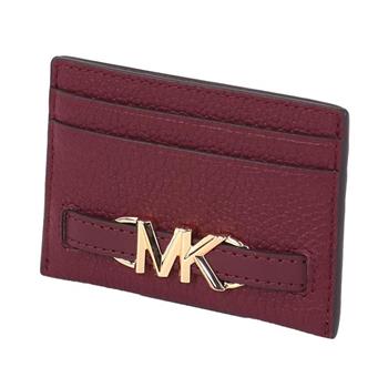 MICHAEL KORS 經典LOGO皮革卡夾－酒紅