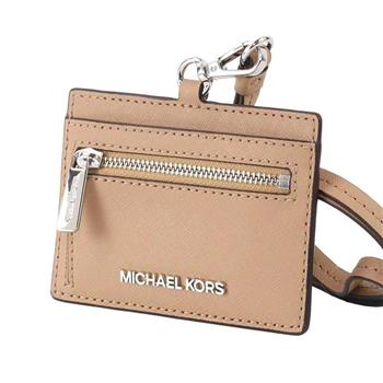 MICHAEL KORS 簡約皮革證件夾零錢包－奶茶
