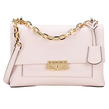 MICHAEL KORS 翻蓋皮革肩背斜背包－粉