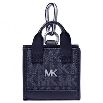 MICHAEL KORS 造型皮革吊飾鑰匙圈-深藍