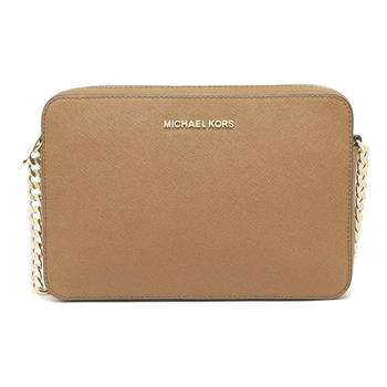 MICHAEL KORS 防刮皮革鏈條斜背包－奶茶