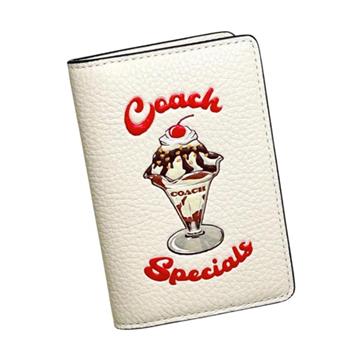 COACH 霜淇淋卡夾證件包－米白
