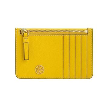 Tory burch 皮革卡片零錢包－黃色