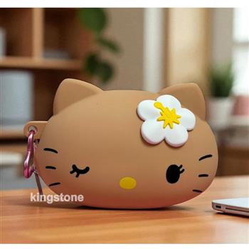 Sanrio 三麗鷗【烤焦KITTY】立體矽膠零錢包