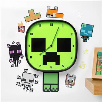 【Paladone UK】Minecraft 麥塊 苦力怕造型夜光掛鐘＋壁貼套組