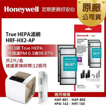 美國Honeywell True HEPA濾網 HRF－HX2－AP（2片/盒）（適用HAP－801/HAP－802/HPA－162/HHT－155）