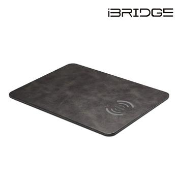 iBRIDGE 10W+蘋果7.5W快充Qi無線充電皮革滑鼠墊
