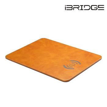 iBRIDGE 10W+蘋果7.5W快充Qi無線充電皮革滑鼠墊