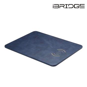 iBRIDGE 10W+蘋果7.5W快充Qi無線充電皮革滑鼠墊