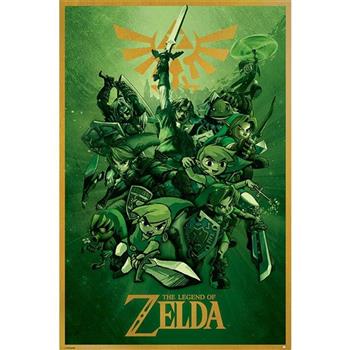 【任天堂】薩爾達傳說 THE LEGEND OF ZELDA 林克大集合 英國進口海報