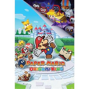 【任天堂】紙片瑪利歐 摺紙國王 Paper Mario英國進口海報