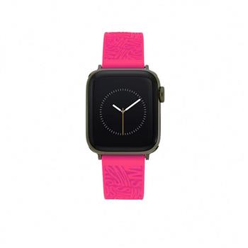 【Steve Madden】Apple watch 浮雕LOGO矽膠蘋果錶帶-亮麗粉