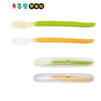 【Combi 康貝】日本 優質軟質餵食匙 （橘/綠）｜卡多摩