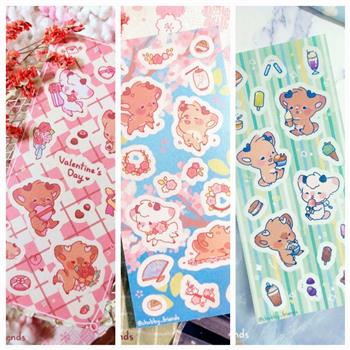 【ChubbyDeer胖鹿鹿】主題和紙貼紙三款🦌情人節/櫻花/冰品