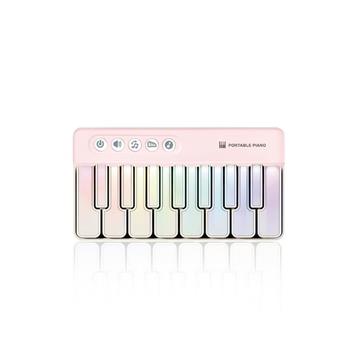 【KONIX】 掌上口袋琴 K8047-粉色 迷你電子琴 學習電子琴 兒童音樂玩具 七彩燈光琴
