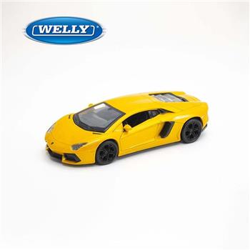 【WELLY 威利】4.75吋 藍寶堅尼 Lamborghini Countach LPI 800-4 經典超跑模型 43818CW(黃色)