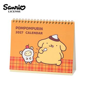 布丁狗 2027桌曆 日本製 雙面桌曆 桌上型月曆 三角桌曆 行事曆 月曆 Pom Pom Purin 三麗鷗 Sanrio