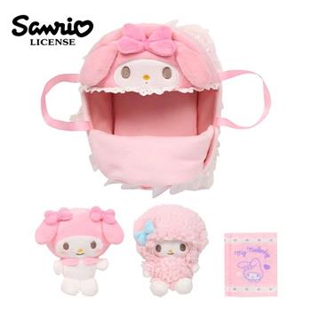 美樂蒂 絨毛玩偶組 附搖籃 娃娃 玩偶 娃娃組 玩具組 My Melody 彼安諾 三麗鷗 Sanrio